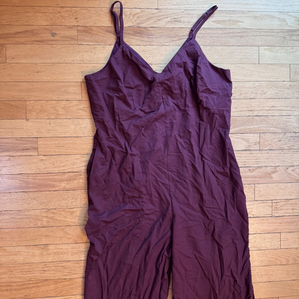 A New Day Womens XL Sleeveless Wide Leg Jumpsuit Mauve Wine Purple NWT - Picture 3 of 9